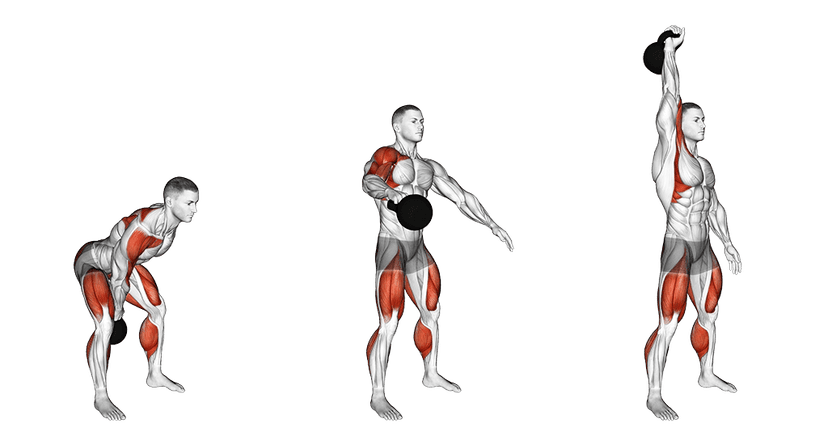 Kettlebell snatch Kettlebell snatch — illustration de l'exercice
