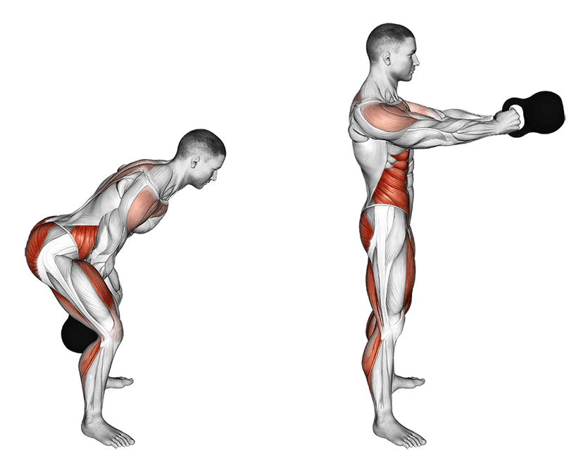 Kettlebell swing Kettlebell swing — illustration de l'exercice
