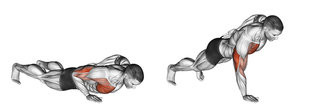 Pompes à une main Pompes à une main — exercice musculation