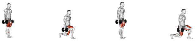 Fentes marchées Fentes marchées — exercice musculation