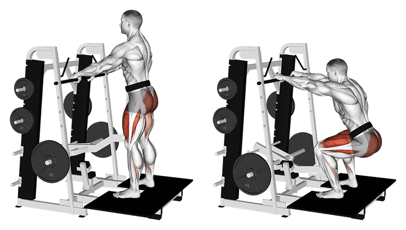 Belt squat Belt squat — illustration de l'exercice