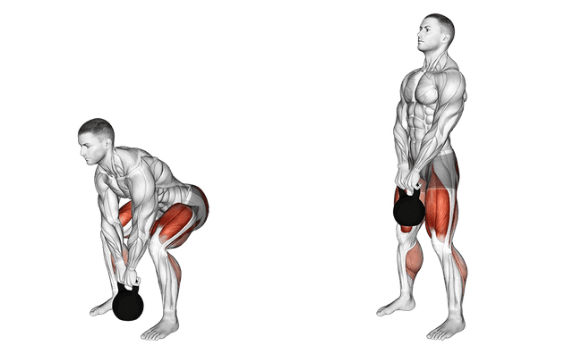 Kettlebell deadlift Kettlebell deadlift — exercice musculation