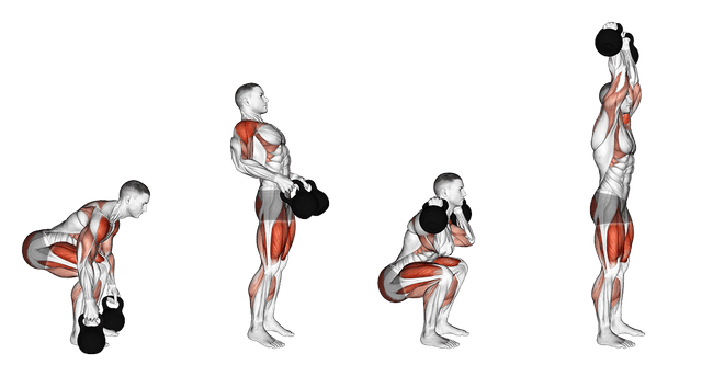 Kettlebell clean and press Kettlebell clean and press — exercice musculation