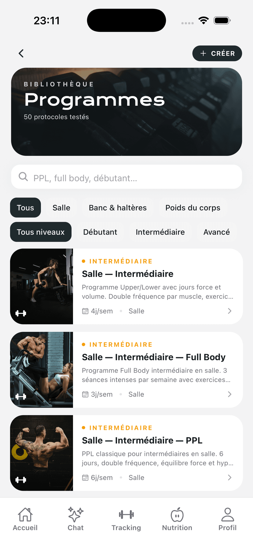Bibliothèque de programmes : filtres et cartes